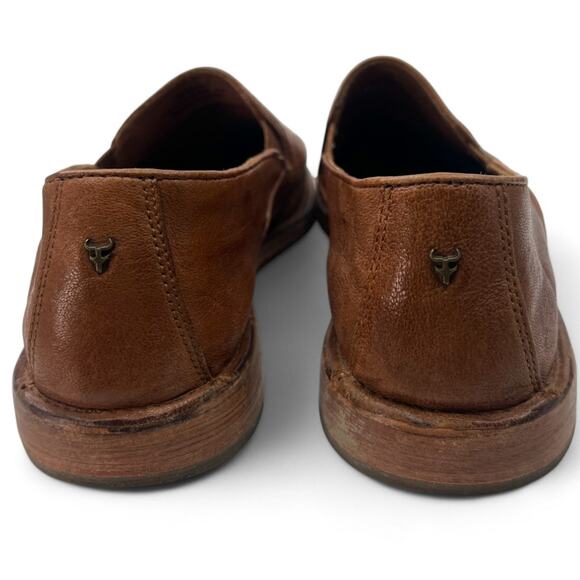 Trask 9  Ali Loafers Brown Leather Italian Sheepskin Handcrafted Women Flats - Picture 5 of 7